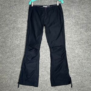 Anchor Blue Womens Black Utility Pants Y2K Zipper Hem Cargo Trousers Size 9